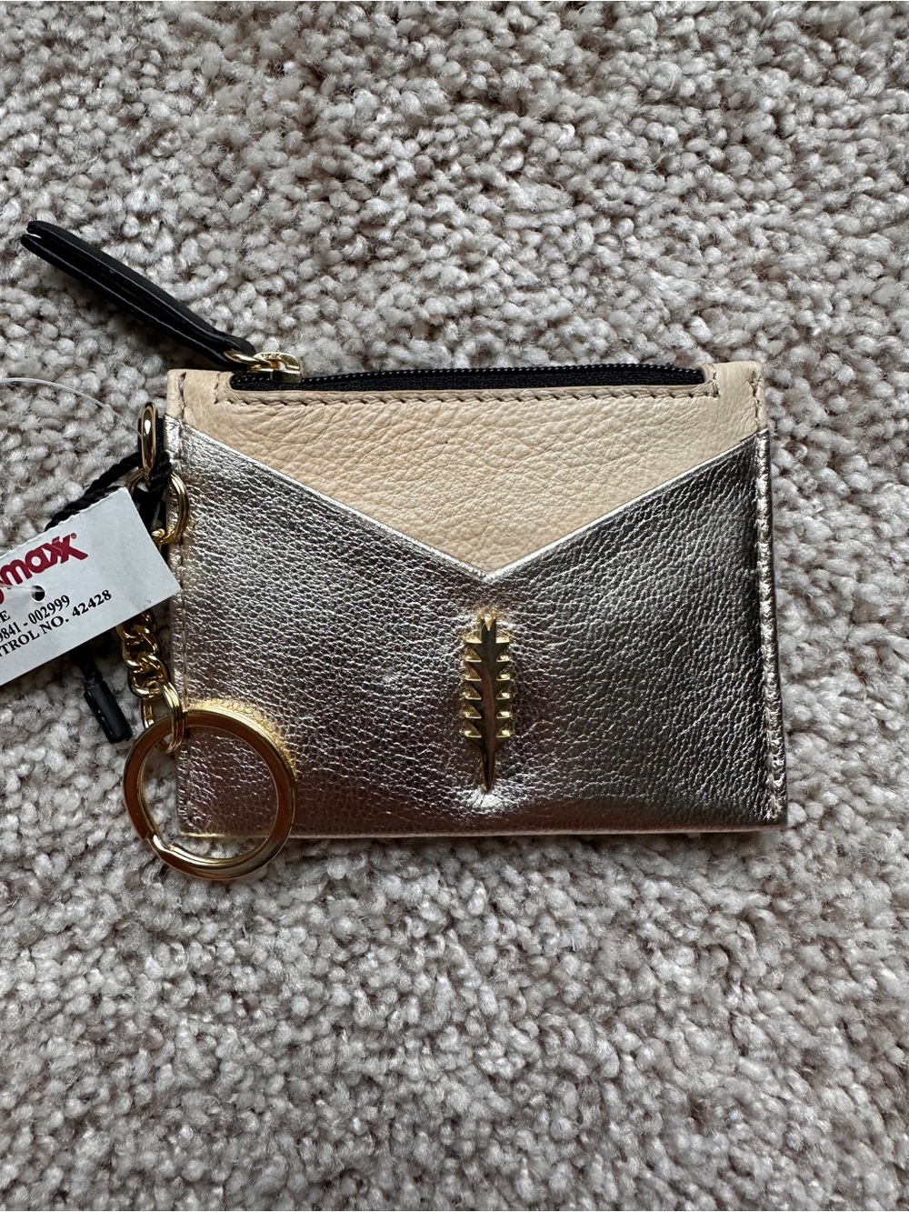 Thacker New York Genuine Leather Card Case in Metallic Leather